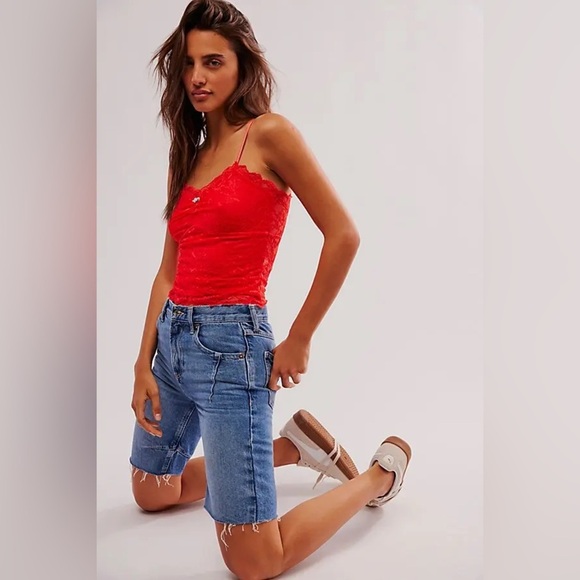*NWOT* Free People Lacey Essential Cami - Poppy Red - Picture 4 of 7